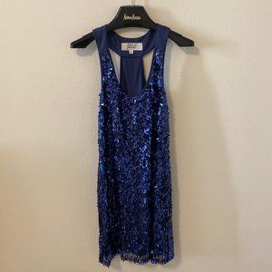 Blue Sequin Mini Dress - Mark & James by Badgley Mischka